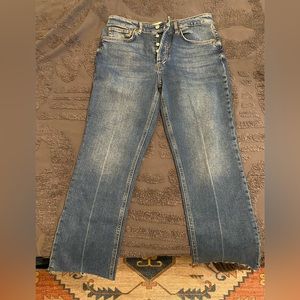 ZARA Dreed Flare cropped jean